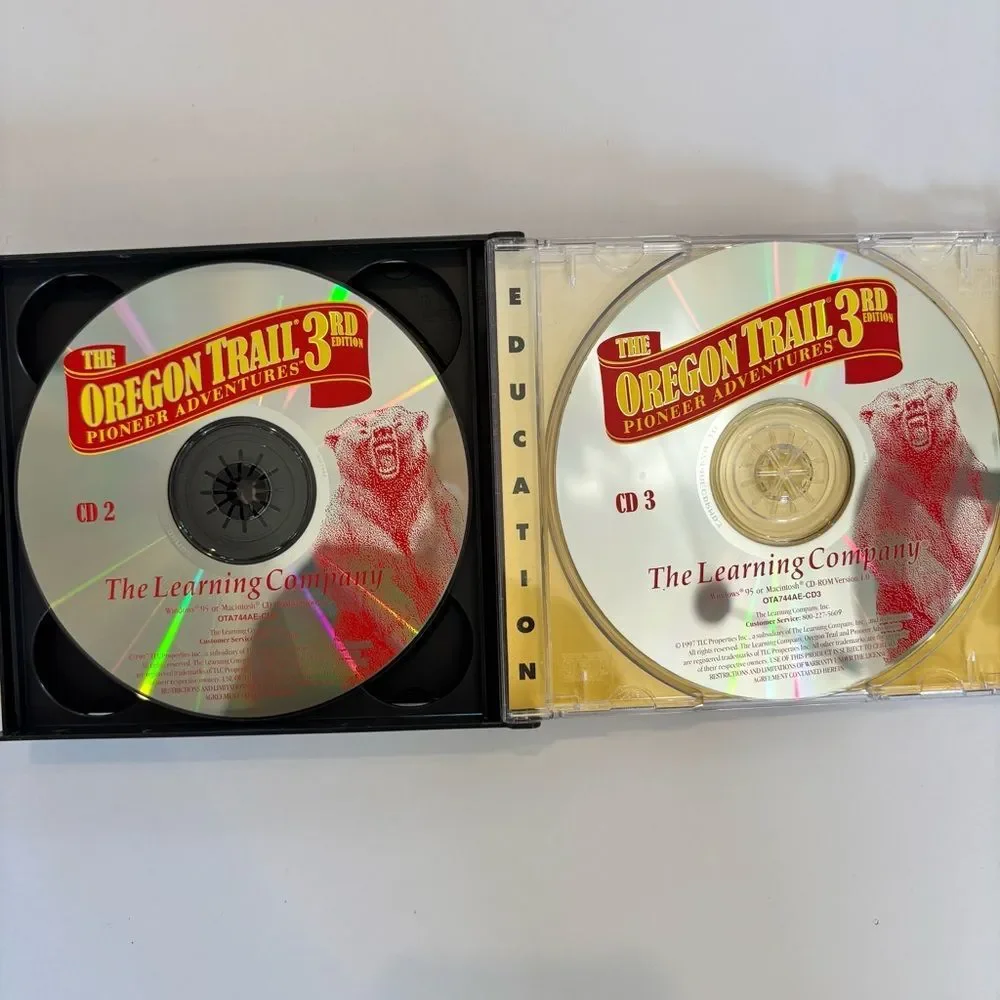 The Oregon Trail 3rd Edition – Pioneer Adventures (1997, PC/Mac) – 3 Disc Set